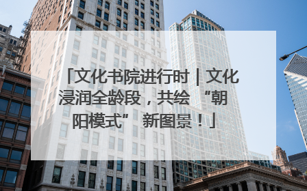 文化书院进行时｜文化浸润全龄段，共绘 “朝阳模式” 新图景！