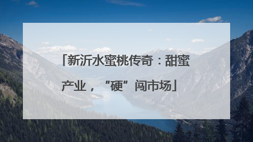 新沂水蜜桃传奇：甜蜜产业，“硬”闯市场