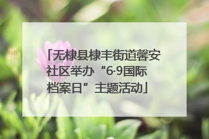 无棣县棣丰街道馨安社区举办“6·9国际档案日”主题活动