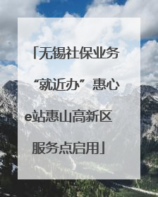 无锡社保业务“就近办”惠心e站惠山高新区服务点启用
