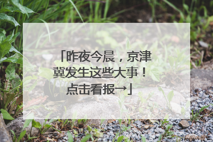 昨夜今晨，京津冀发生这些大事！点击看报→