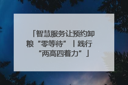 智慧服务让预约卸粮“零等待”丨践行“两高四着力”