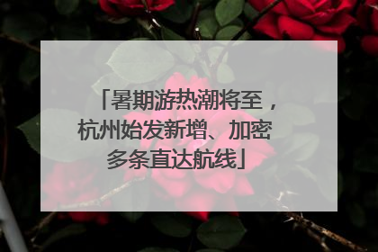 暑期游热潮将至，杭州始发新增、加密多条直达航线