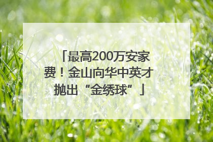 最高200万安家费！金山向华中英才抛出“金绣球”