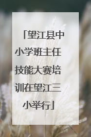 望江县中小学班主任技能大赛培训在望江三小举行