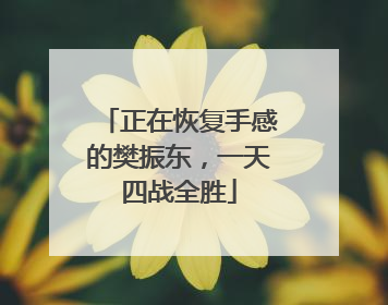 正在恢复手感的樊振东，一天四战全胜