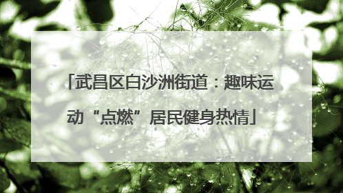武昌区白沙洲街道：趣味运动“点燃”居民健身热情
