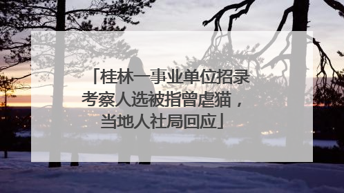 桂林一事业单位招录考察人选被指曾虐猫，当地人社局回应