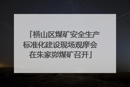 横山区煤矿安全生产标准化建设现场观摩会在朱家峁煤矿召开