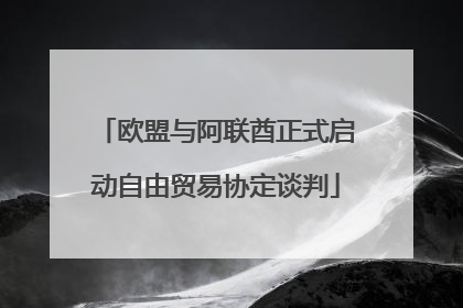 欧盟与阿联酋正式启动自由贸易协定谈判