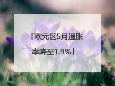 欧元区5月通胀率降至1.9%