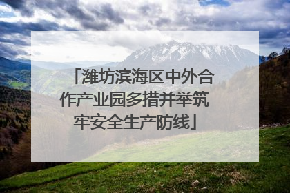 潍坊滨海区中外合作产业园多措并举筑牢安全生产防线