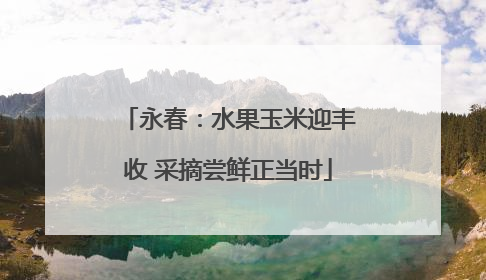 永春：水果玉米迎丰收 采摘尝鲜正当时