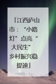 江西庐山市：“小路灯”点亮“大民生” 乡村振兴稳提速