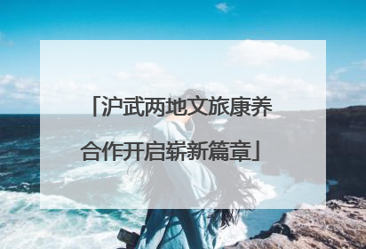 沪武两地文旅康养合作开启崭新篇章