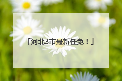 河北3市最新任免！