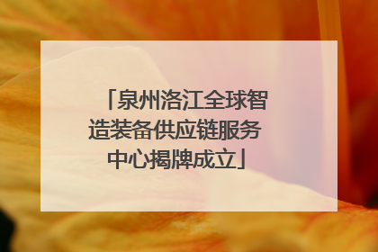 泉州洛江全球智造装备供应链服务中心揭牌成立