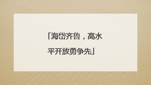 海岱齐鲁，高水平开放勇争先
