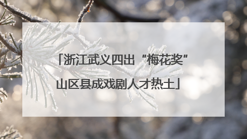 浙江武义四出“梅花奖” 山区县成戏剧人才热土