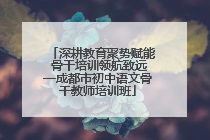 深耕教育聚势赋能 骨干培训领航致远—成都市初中语文骨干教师培训班