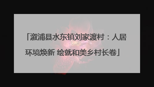 溆浦县水东镇刘家渡村：人居环境焕新 绘就和美乡村长卷