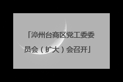 漳州台商区党工委委员会（扩大）会召开