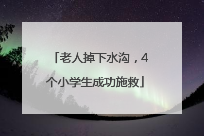 老人掉下水沟，4个小学生成功施救