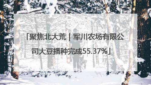 聚焦北大荒｜军川农场有限公司大豆播种完成55.37%