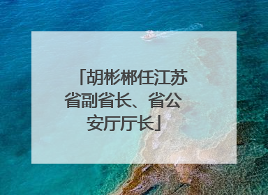 胡彬郴任江苏省副省长、省公安厅厅长