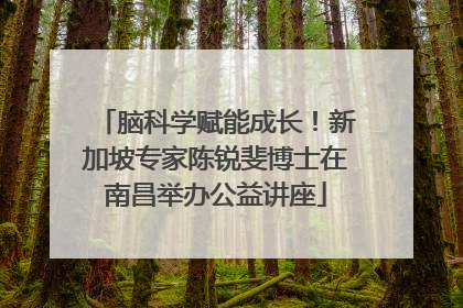 脑科学赋能成长！新加坡专家陈锐斐博士在南昌举办公益讲座