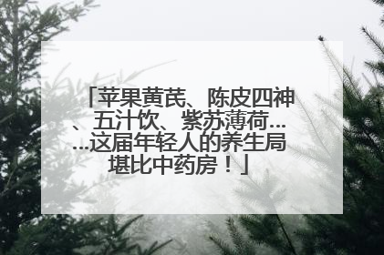 苹果黄芪、陈皮四神、五汁饮、紫苏薄荷……这届年轻人的养生局堪比中药房！