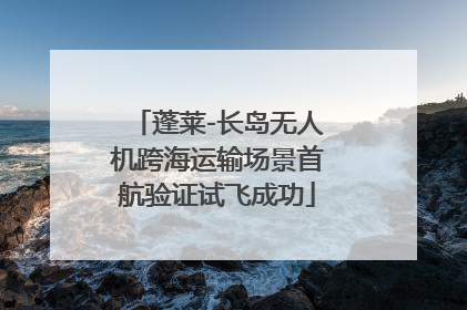蓬莱-长岛无人机跨海运输场景首航验证试飞成功