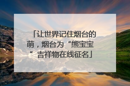 让世界记住烟台的萌，烟台为“熊宝宝”吉祥物在线征名