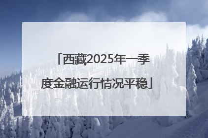西藏2025年一季度金融运行情况平稳