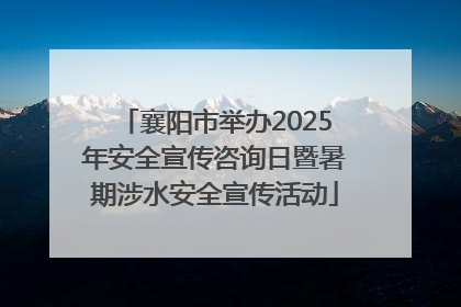 襄阳市举办2025年安全宣传咨询日暨暑期涉水安全宣传活动