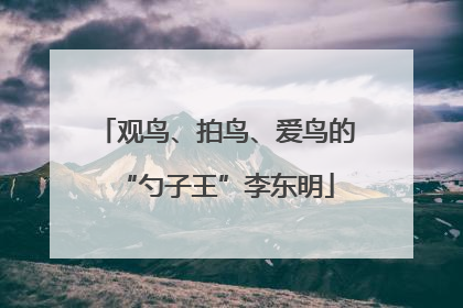 观鸟、拍鸟、爱鸟的“勺子王”李东明