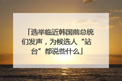 选举临近韩国前总统们发声，为候选人“站台”都说些什么