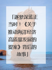 逐梦深蓝正当时！《关于推动海洋经济高质量发展的提案》背后的故事