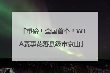 重磅！全国首个！WTA赛事花落县级市京山