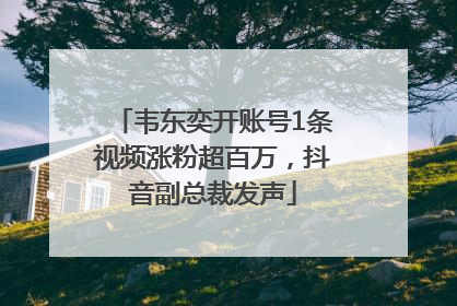 韦东奕开账号1条视频涨粉超百万，抖音副总裁发声