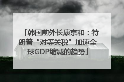 韩国前外长康京和：特朗普“对等关税”加速全球GDP缩减的趋势