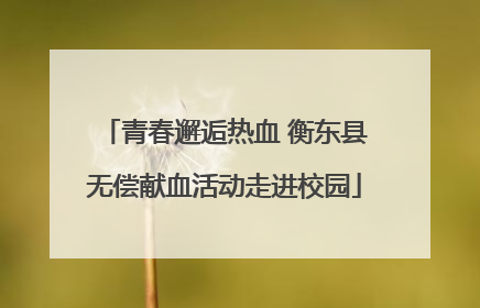 青春邂逅热血 衡东县无偿献血活动走进校园
