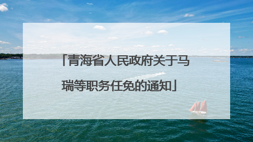 青海省人民政府关于马瑞等职务任免的通知