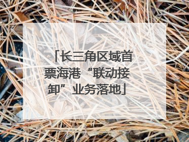 长三角区域首票海港“联动接卸”业务落地