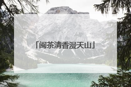 闽茶清香漫天山