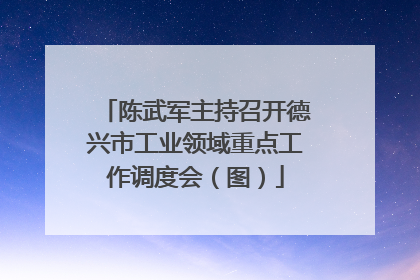陈武军主持召开德兴市工业领域重点工作调度会（图）