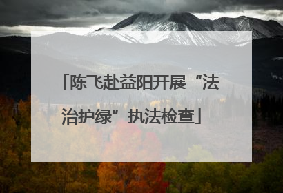 陈飞赴益阳开展“法治护绿”执法检查
