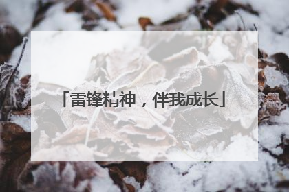 雷锋精神，伴我成长