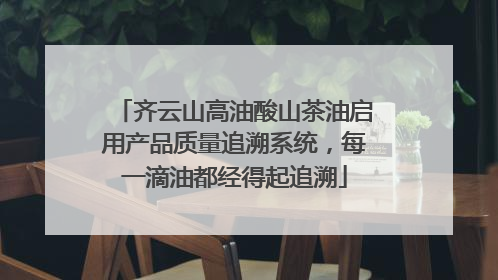 齐云山高油酸山茶油启用产品质量追溯系统，每一滴油都经得起追溯