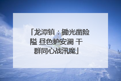 龙潭镇：锄光凿险隘 昼色护安澜 干群同心战汛魔
